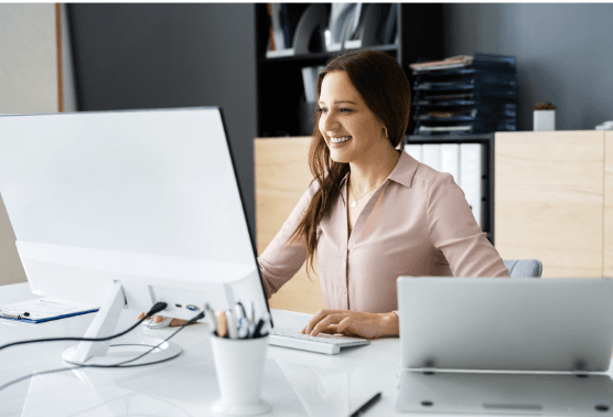 Woman at computer